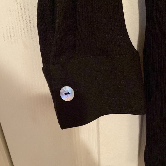 Zara Woman black tunic with mother pearl button and two sides split size L - Picture 9 of 10